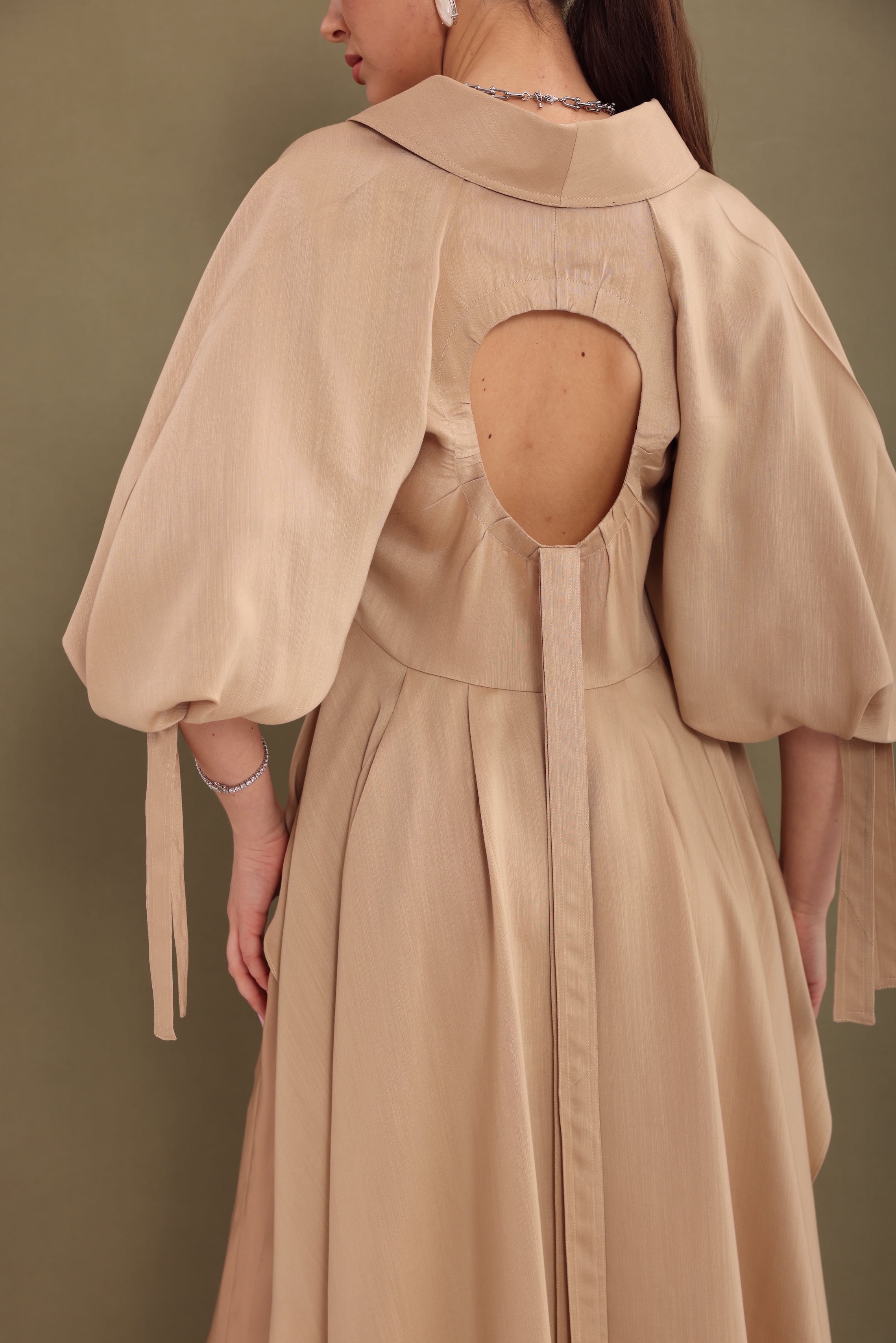 Golden Tan Draped-Back Top-6