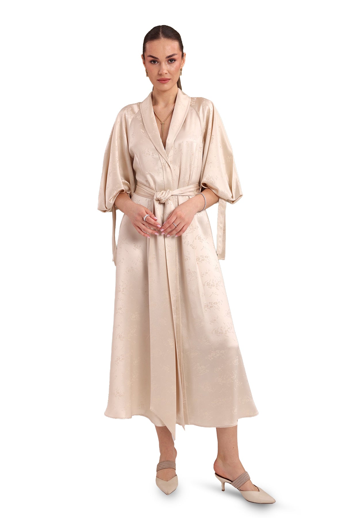 Jacquard Silk Maxi Dress-3