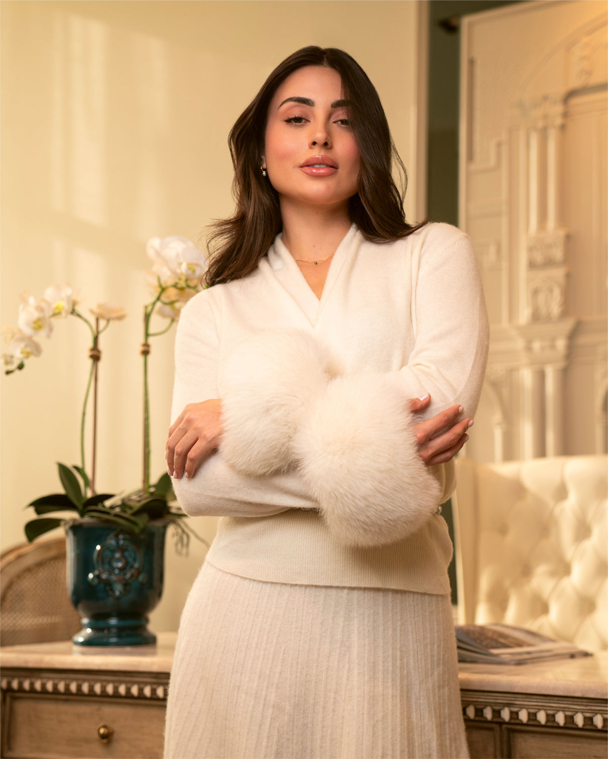 Ivory Cashmere Skirt Set-3