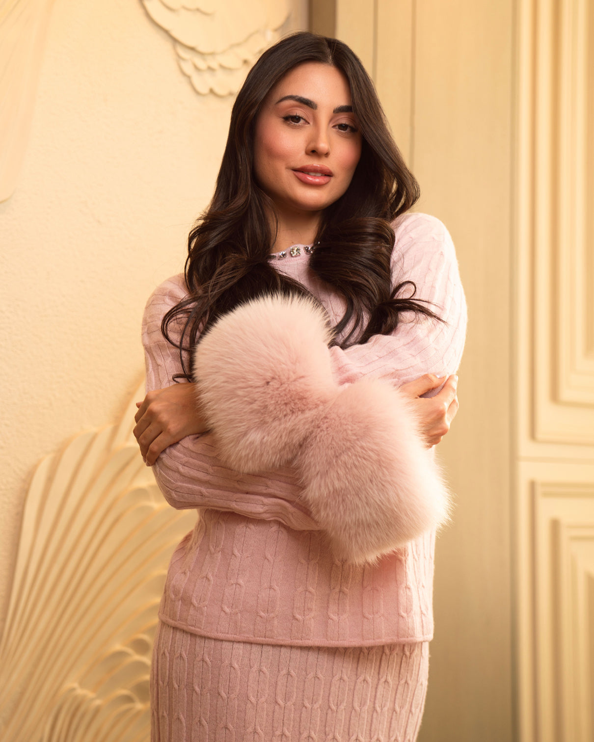Blush Cashmere Skirt Set-4
