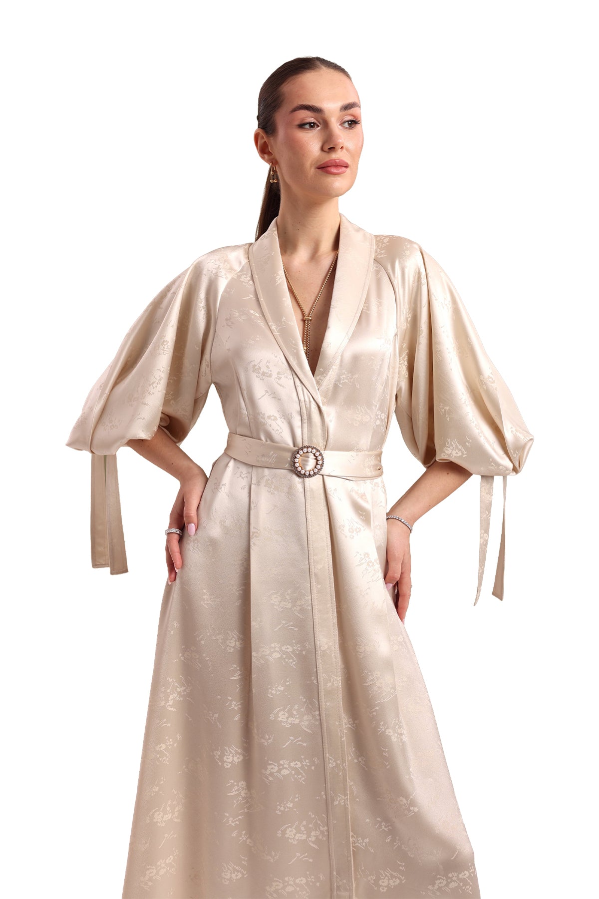 Jacquard Silk Maxi Dress