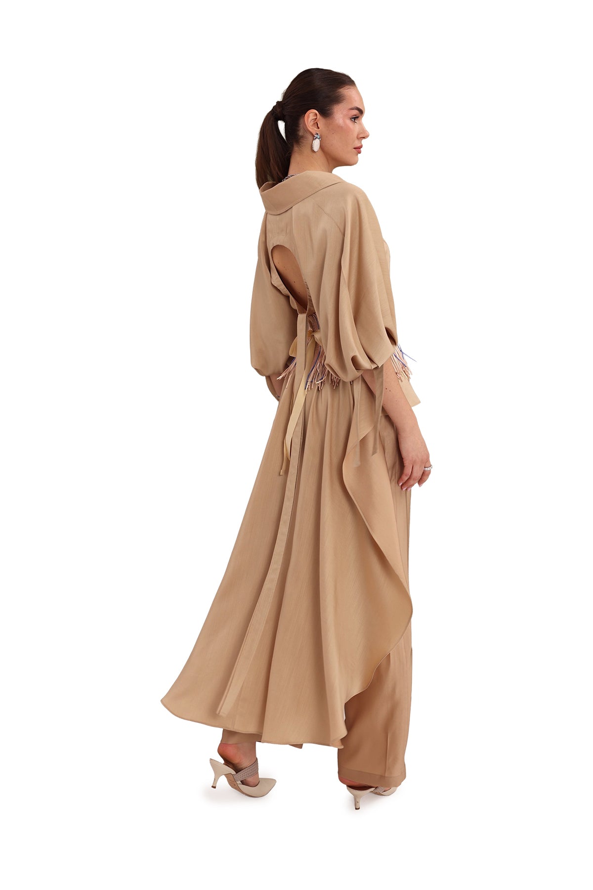 Golden Tan Draped-Back Top-5
