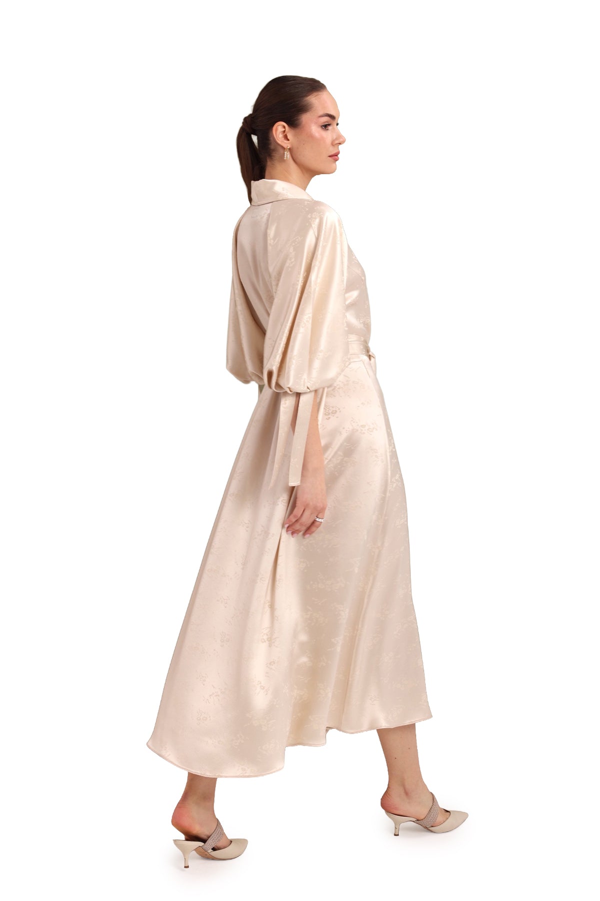 Jacquard Silk Maxi Dress-4