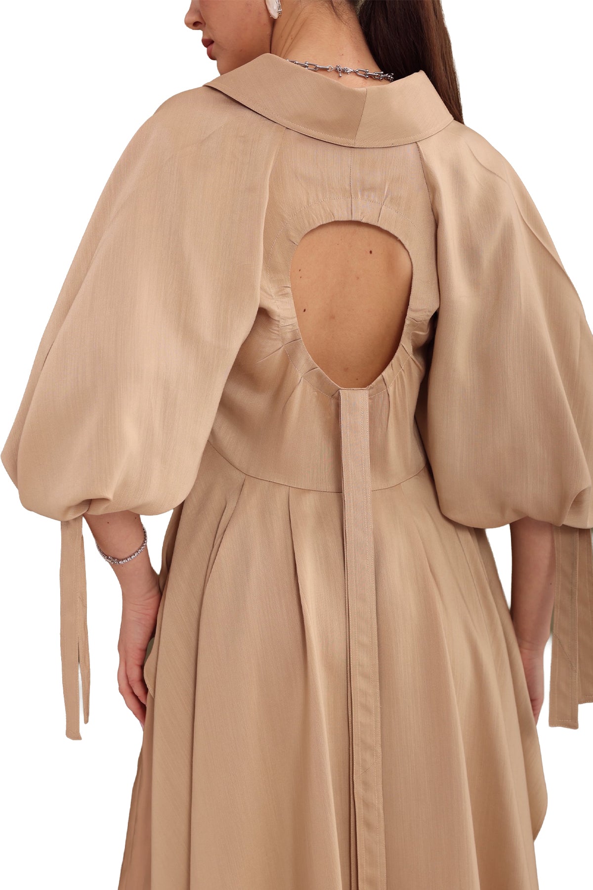 Golden Tan Draped-Back Top-3