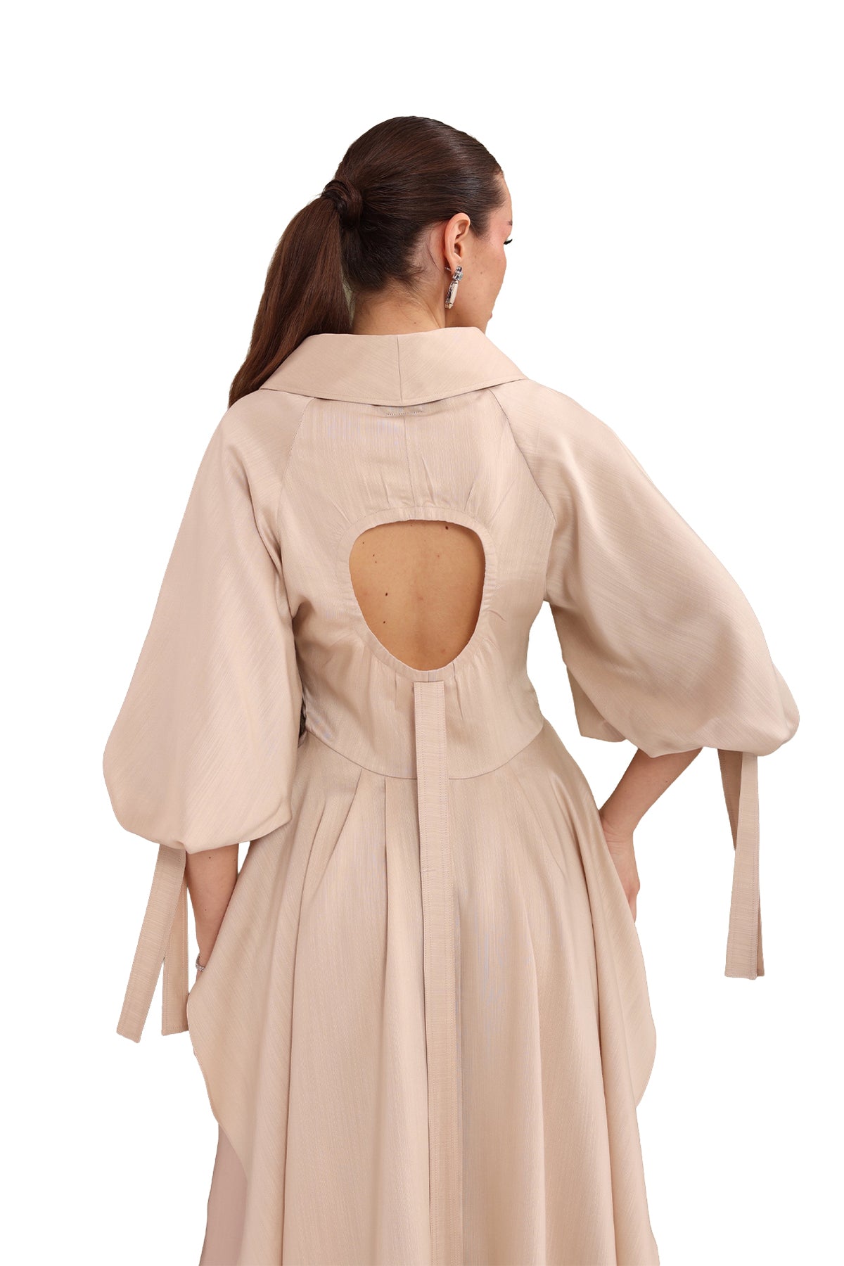 Beige Draped-Back Top-7