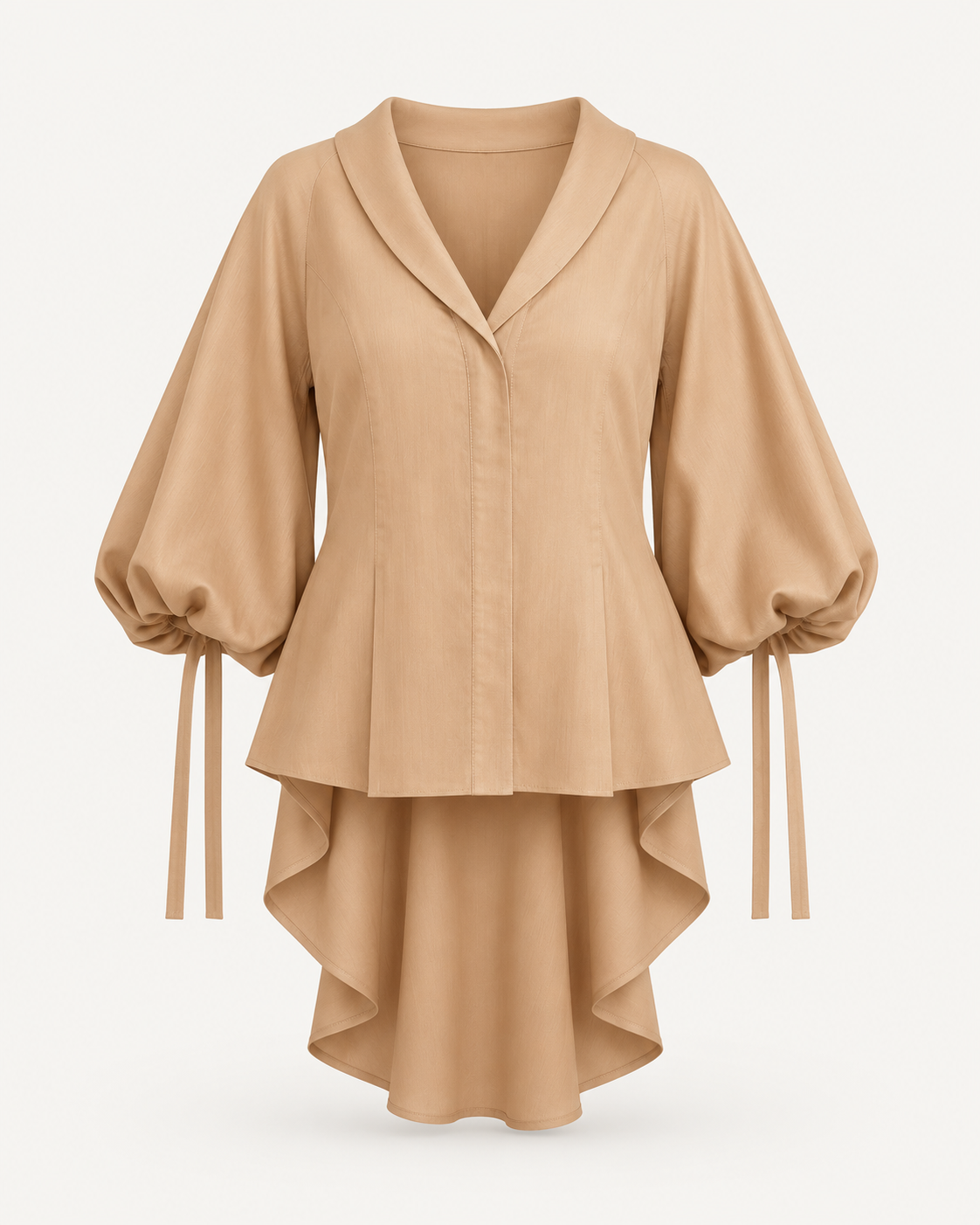 Golden Tan Draped-Back Top-1
