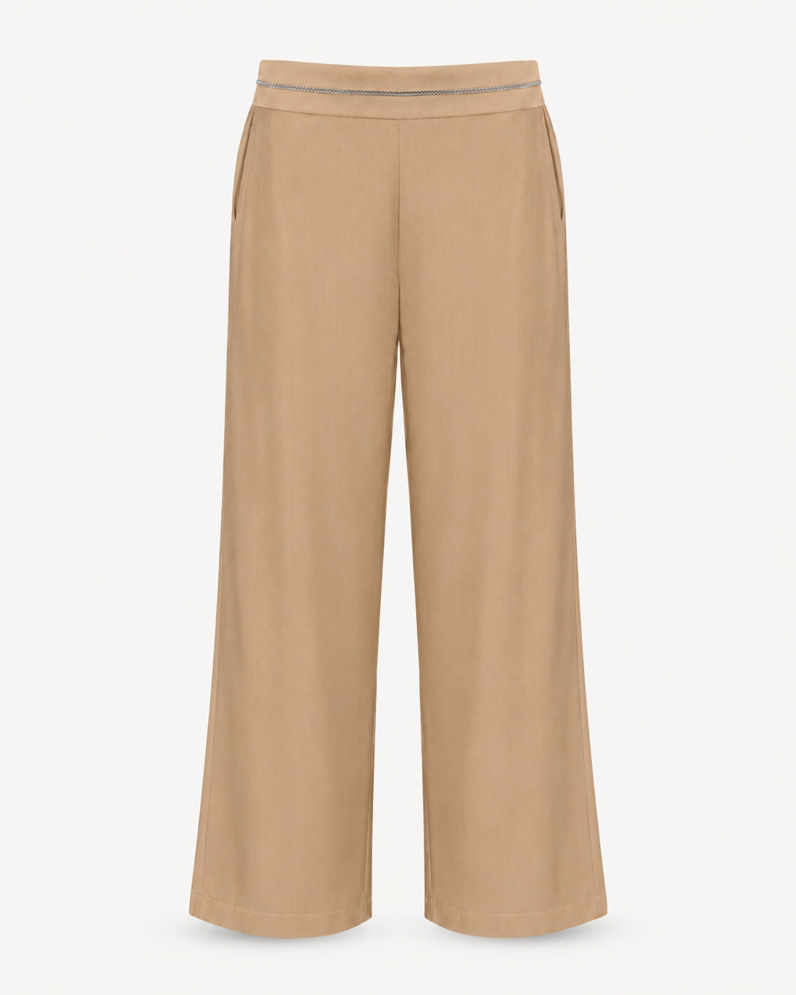 Golden Tan Straight-Leg Trousers-1