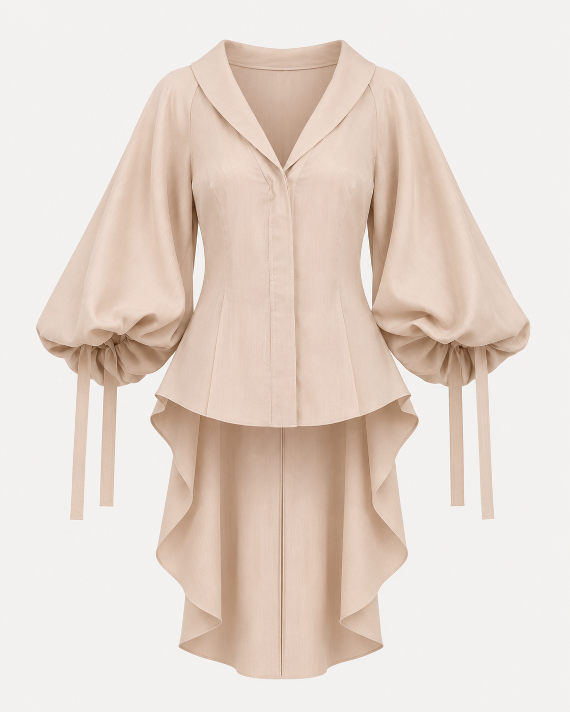 Beige Draped-Back Top