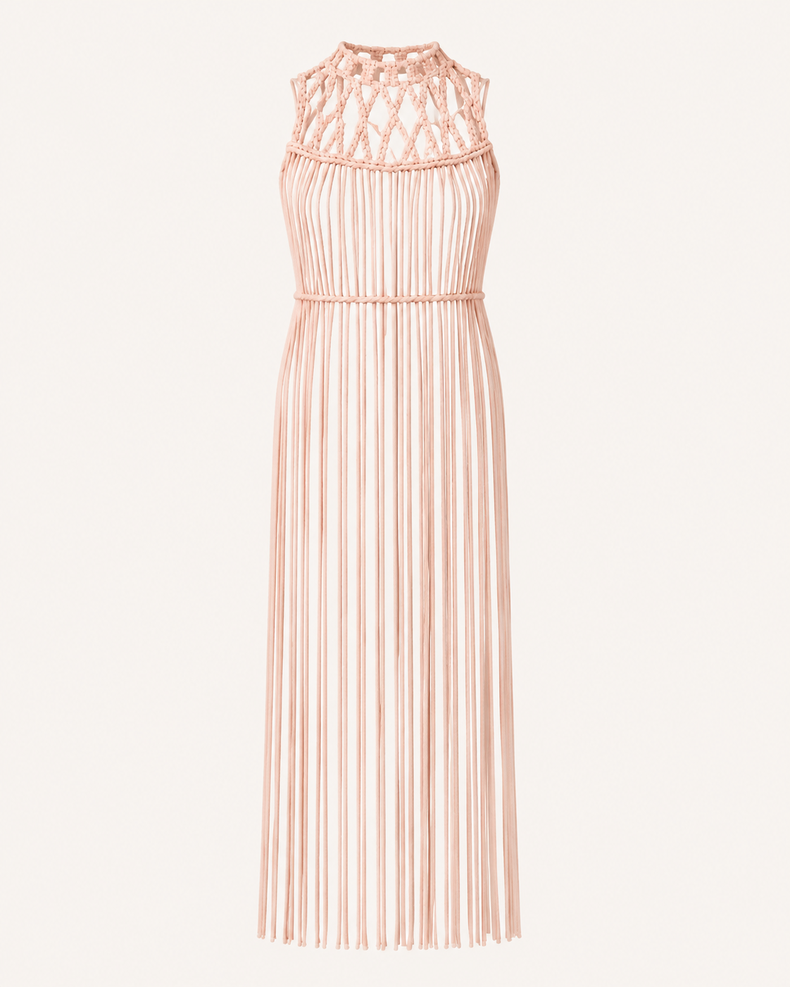 Blush Fringed Macramé Top