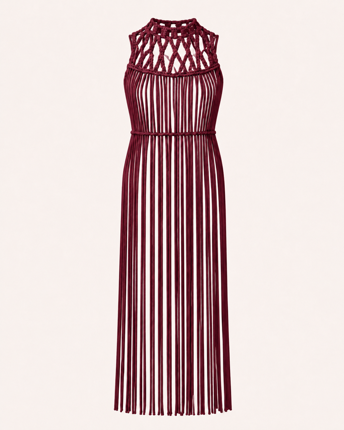 Chocolate Fringed Macramé Top