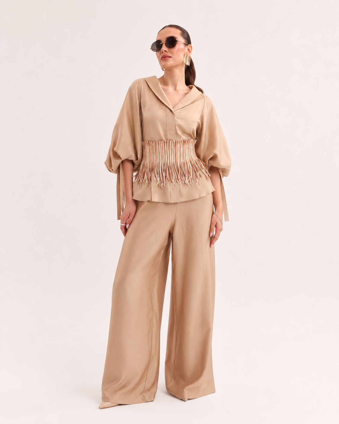 Tan Tassel Belt-4