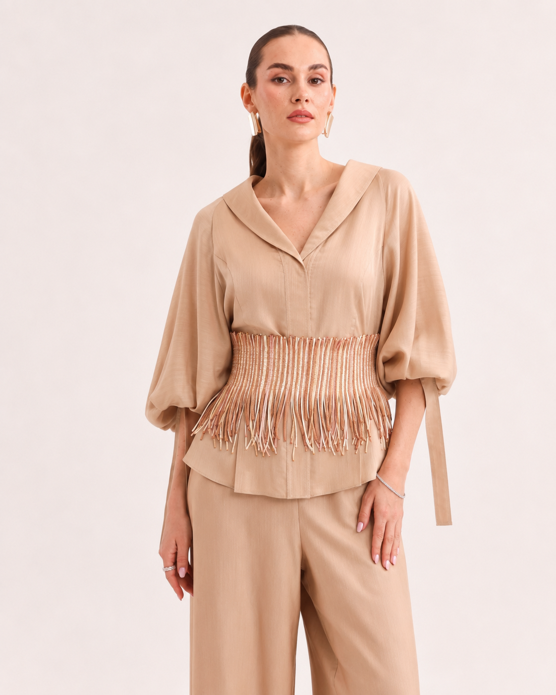 Tan Tassel Belt-2