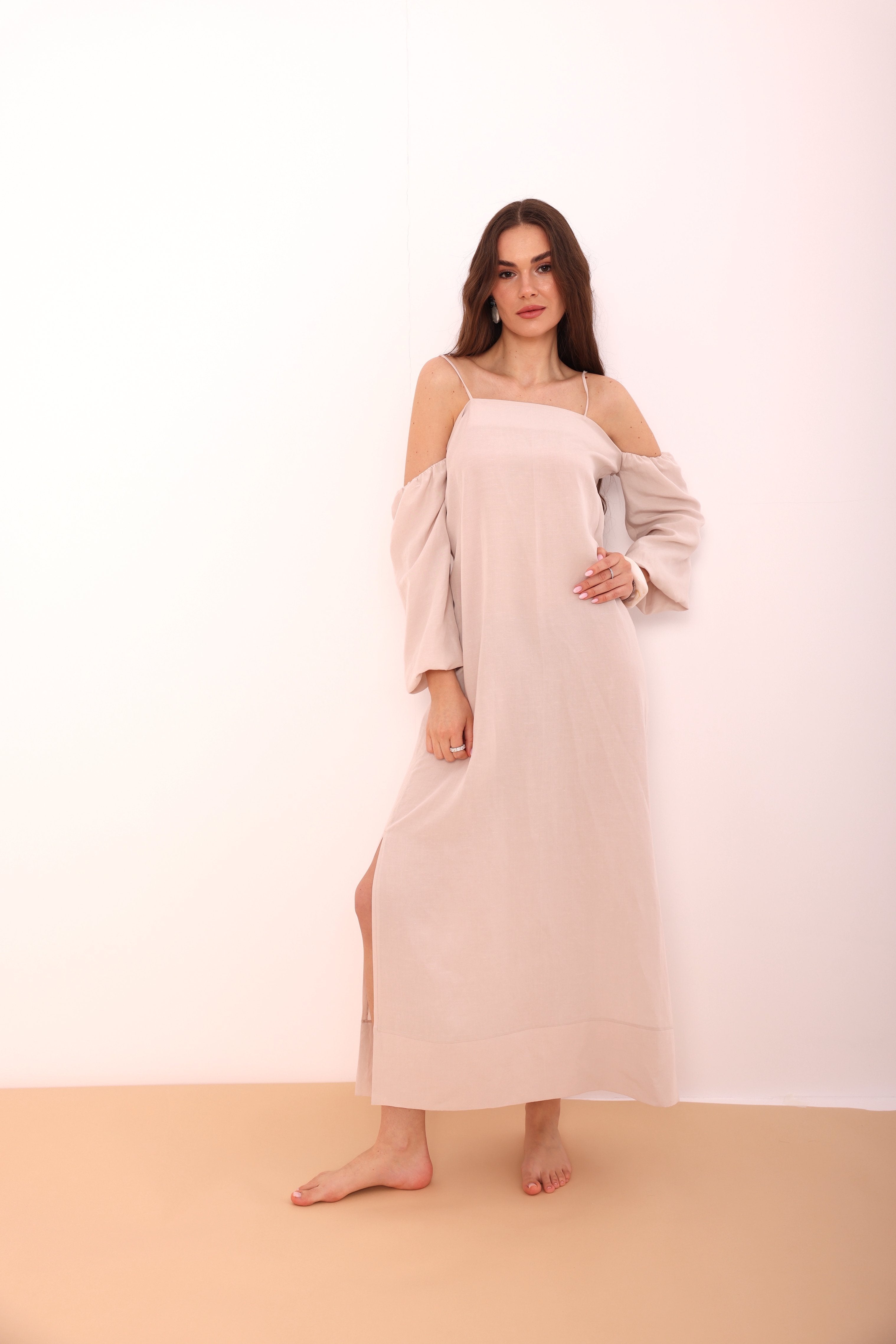 Blush Off-Shoulder Maxi Dress-2