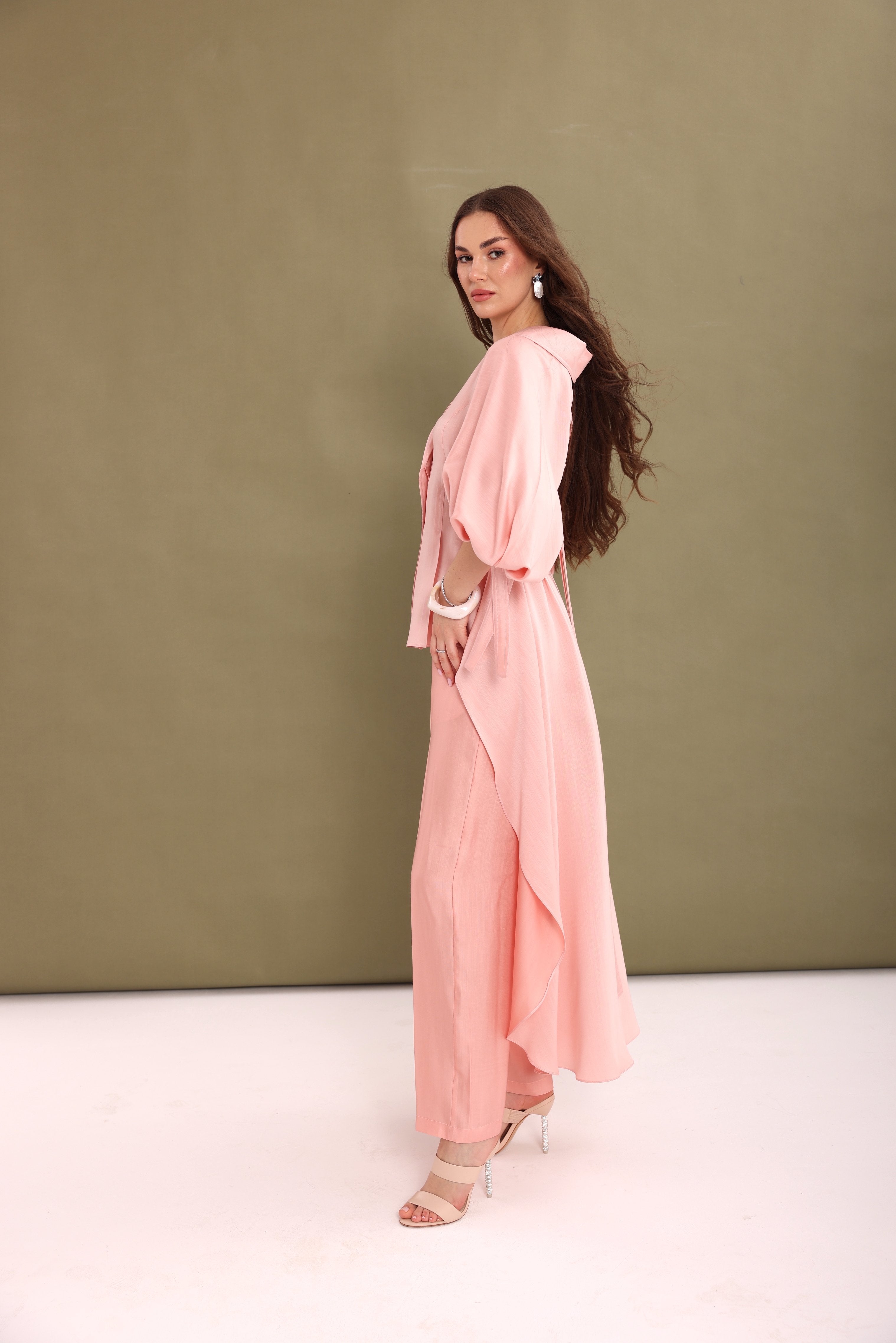 Blush Woven Draped-Back Top-4