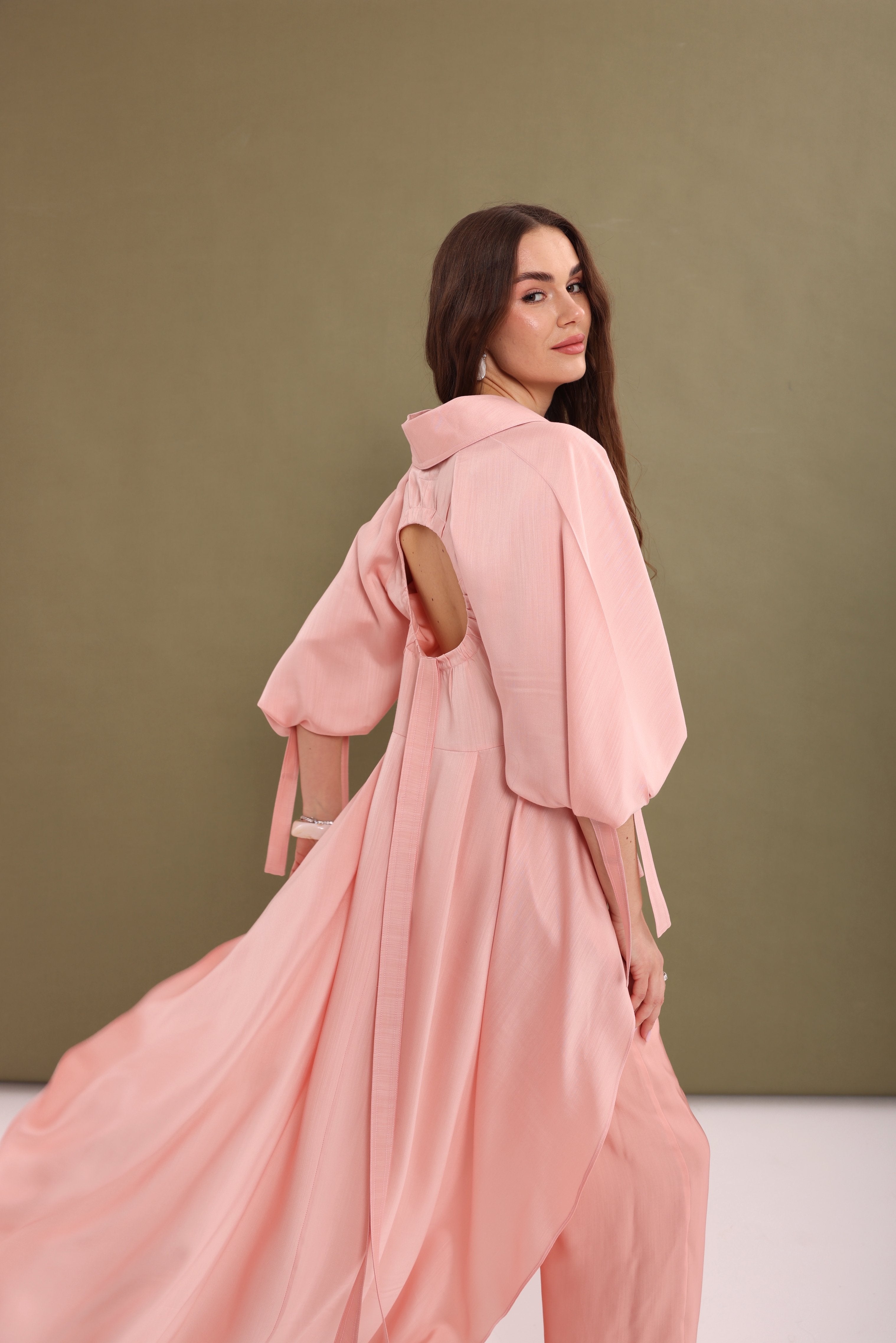 Blush Woven Draped-Back Top-5